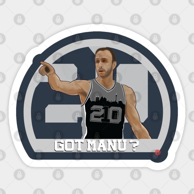 GOT MANU? (210) Sticker by THIRTY16Designs